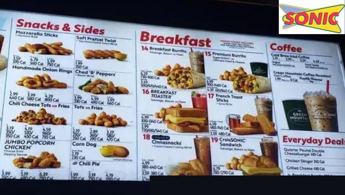 Sonic Breakfast Menu Prices